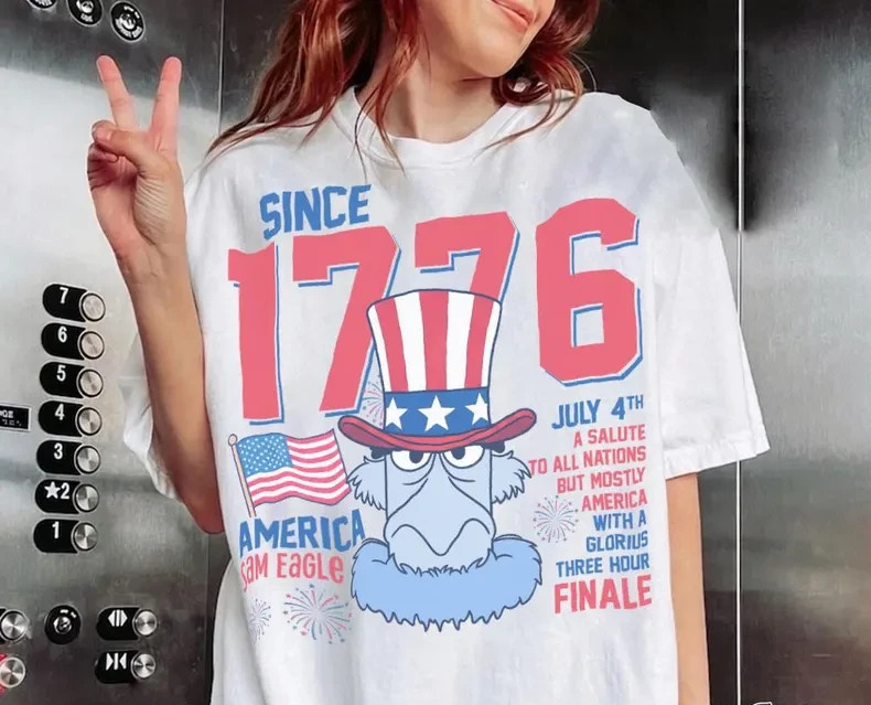 The Muppets Sam Eagle July 4th Fireworks Celebration T-shirt, 250th shirt