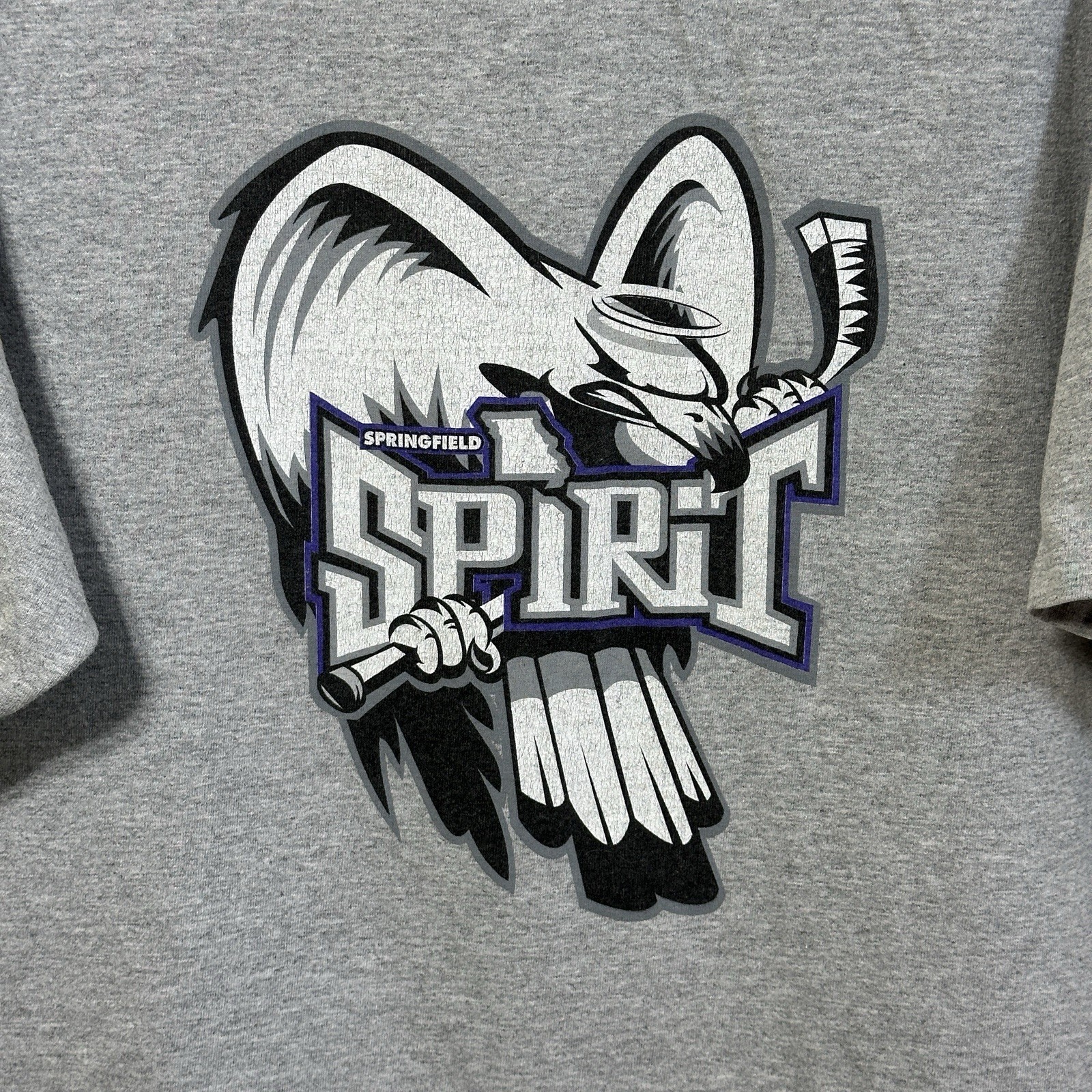 Vintage Springfield Spirit NAHL Hockey T-Shirt Stay Mad XL Tee Aggressive Halo