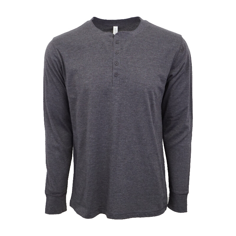 BELLA CANVAS CHARCOAL HEATHER LONG SLEEVES HANLY SOFT T SHIRT