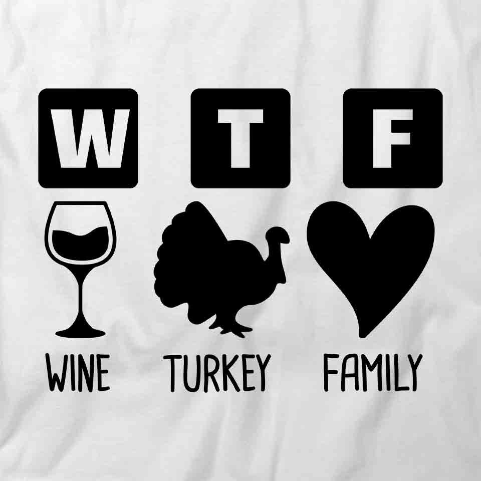 WINE TURKEY FAMILY TShirt Tee Short-Sleeved Cotton HOLIDAY CLOTHING S1WSA350
