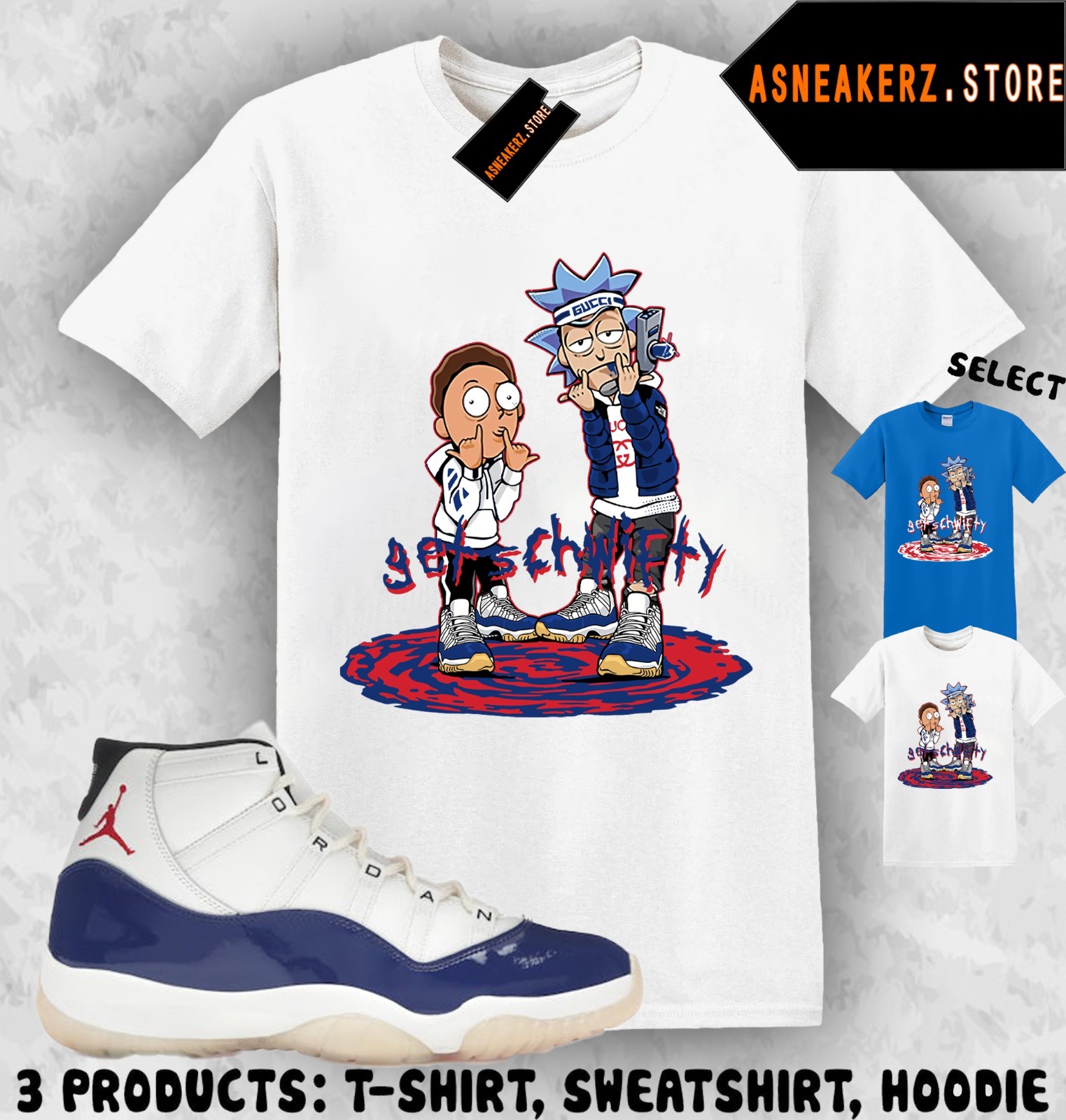 Tee Shirt Matching AJ 11 Rare Air 2025 To Match Sneaker Get Schwifty T-Shirt