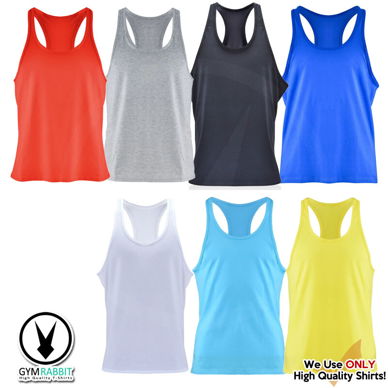 Gym Rabbit Men’s Bodybuilding Stringer Singlets Weight-Training Racerback Tank
