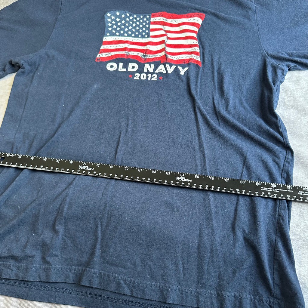 Old Navy 2012 American Flag T-Shirt Mens XXL Navy Blue USA Graphic Tee