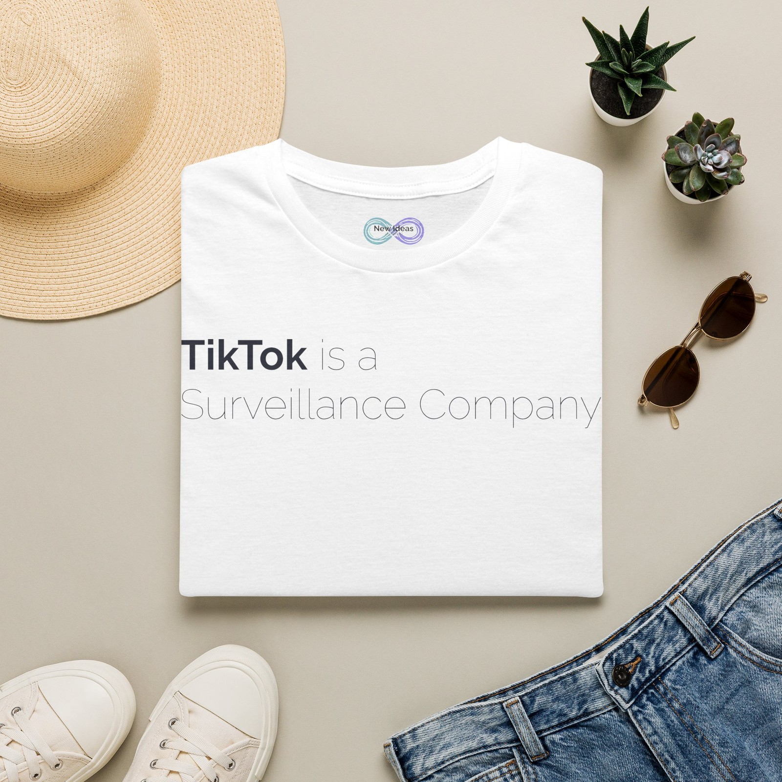 TikTok Surveillance Company T-Shirt | Subtle White Logo Tee