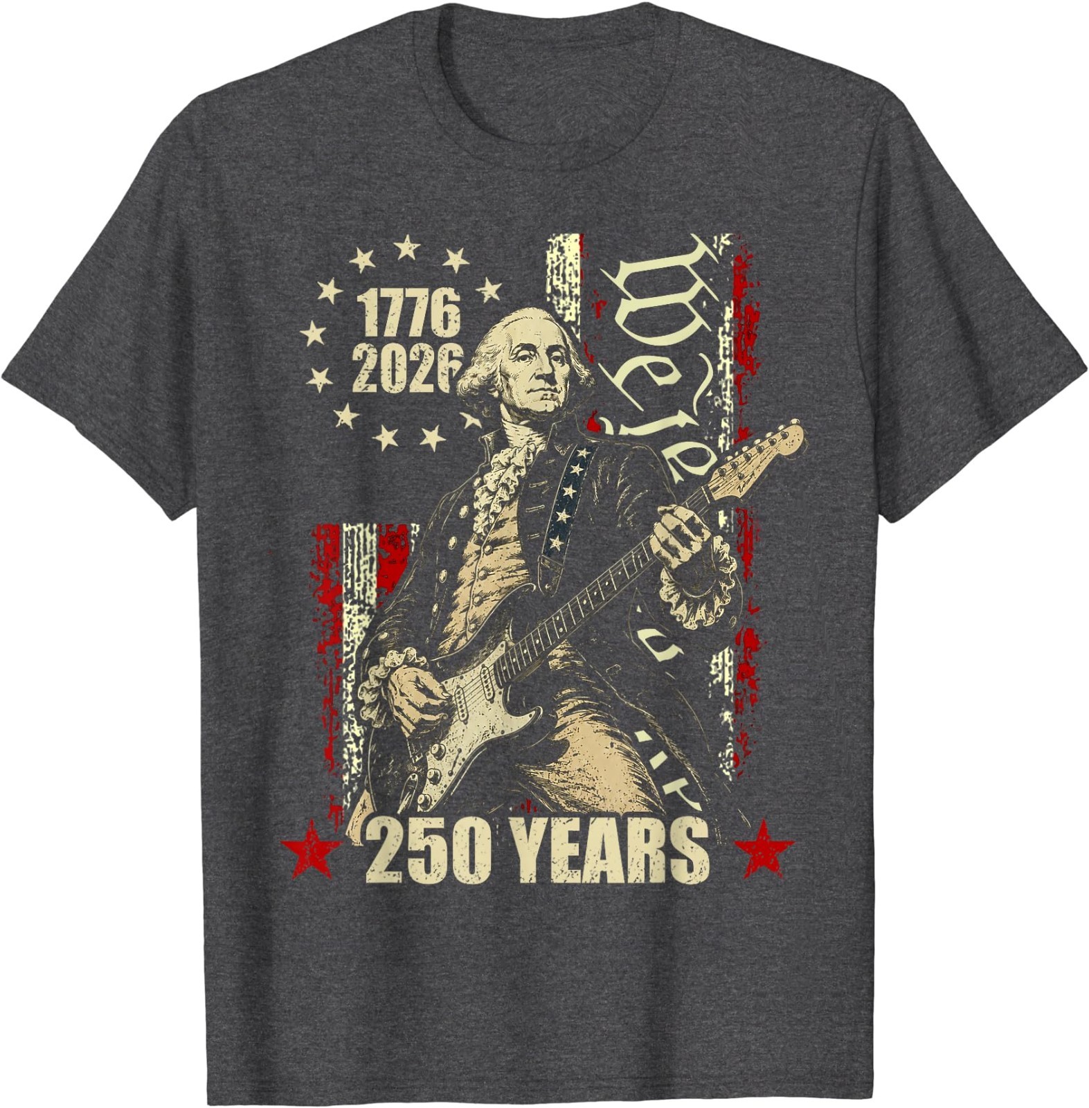 250 Years George Washington American Flag 1776-2026 July 4th T-Shirt
