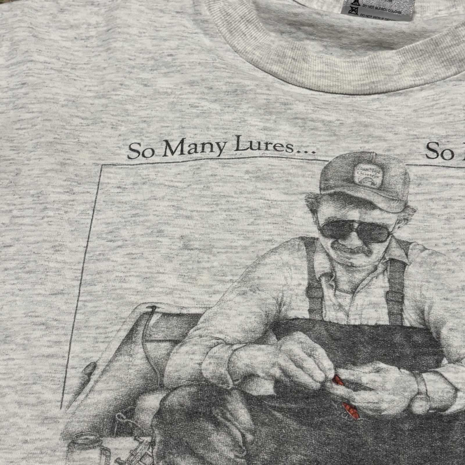 So Many Lures So Little Time Oneita Graphic T Shirt Men’s Size XXL Made In USA