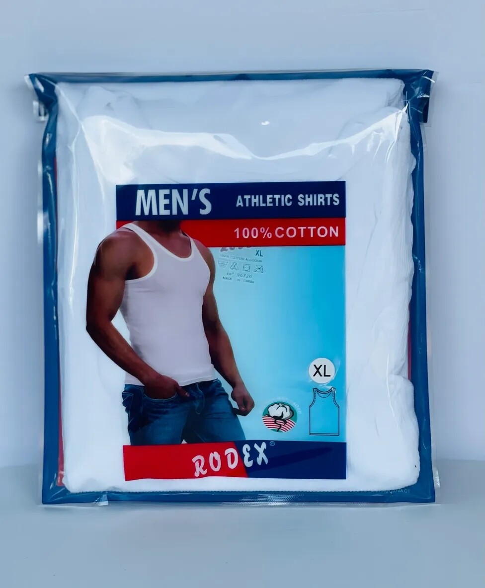 2 , 6 Packs Men’s Basic A-Shirts 100% Cotton Size Up to 4XL