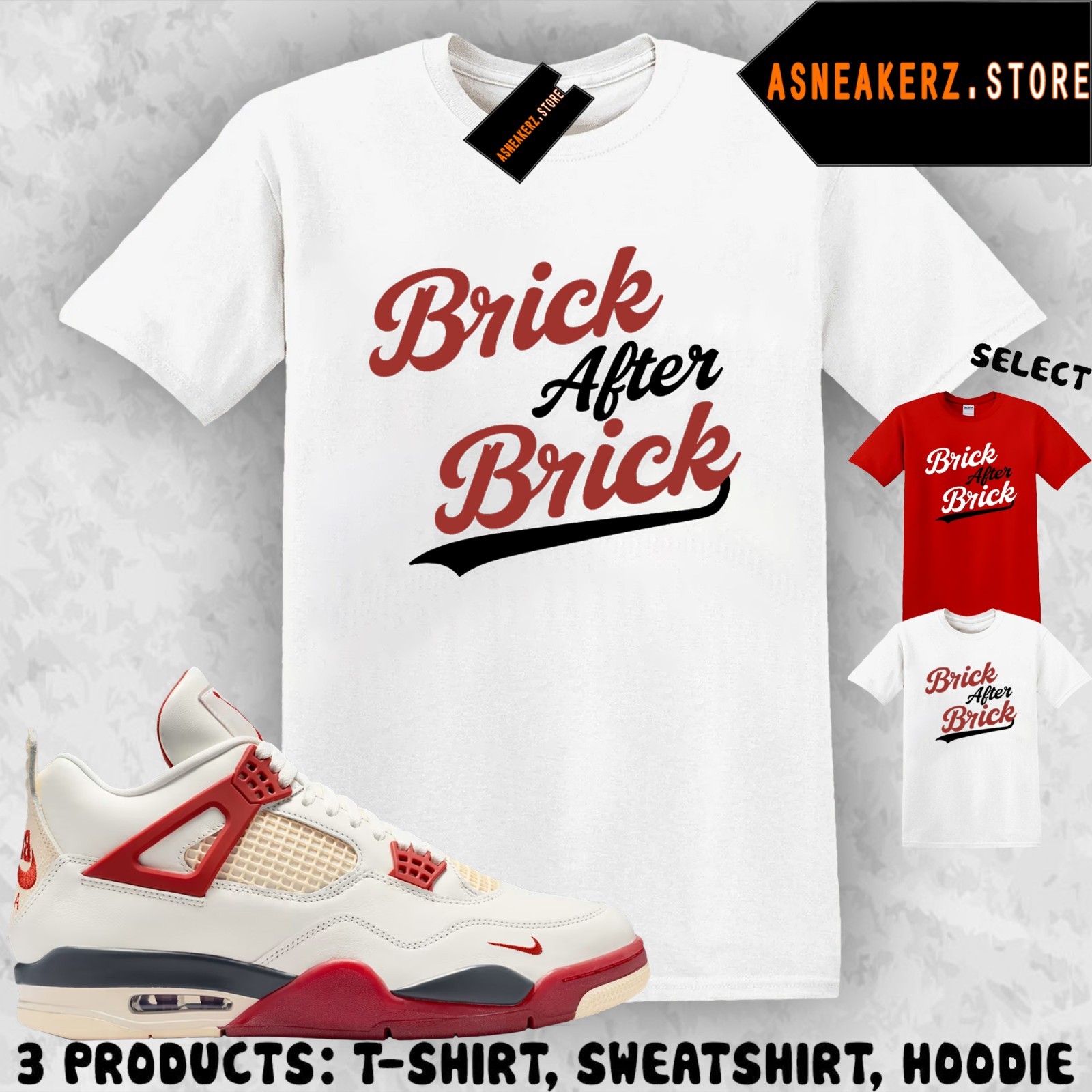 Tee Shirt Matching AJ 4 Nigel Brick After Brick Match Sneaker Jersey 4s T-Shirt