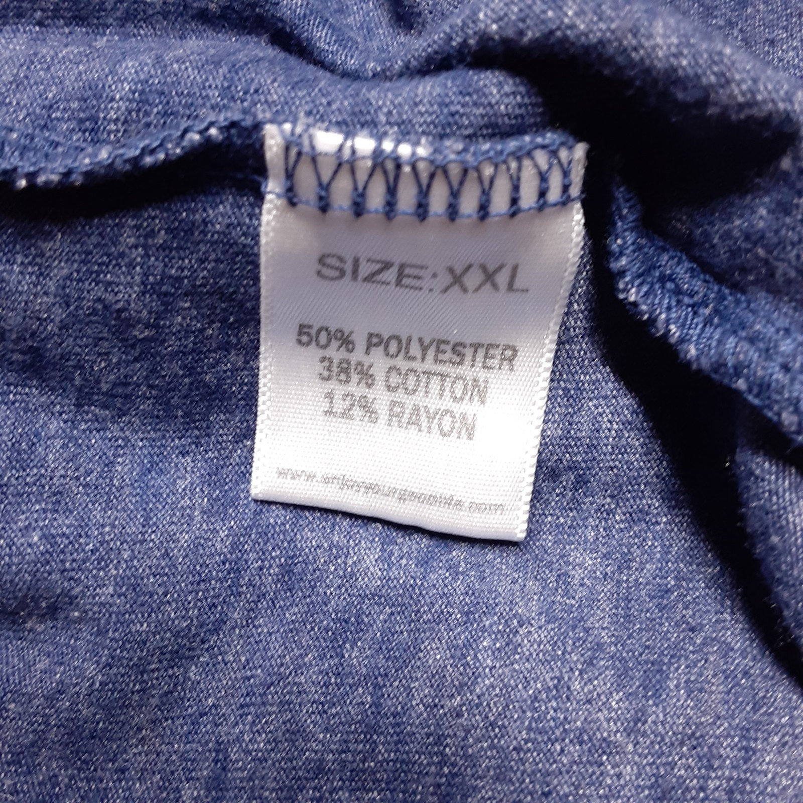 Goodlife Mens V-Neck T-Shirt Blue Heather 2XL Cotton Rayon Blend Short Sleeve