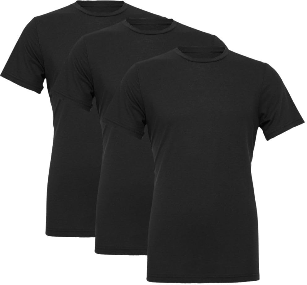 Solid Color Military Style T-Shirts 100% Cotton Ring Spun Short Sleeve Tee 3Pack