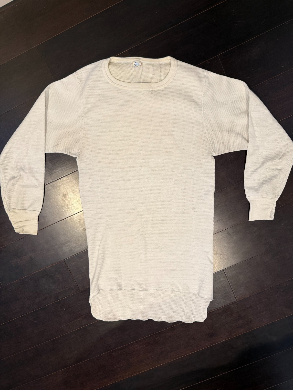 Vintage 80s Hanes American Sportsman Thermal Shirt Mens 2XL Waffle Knit White