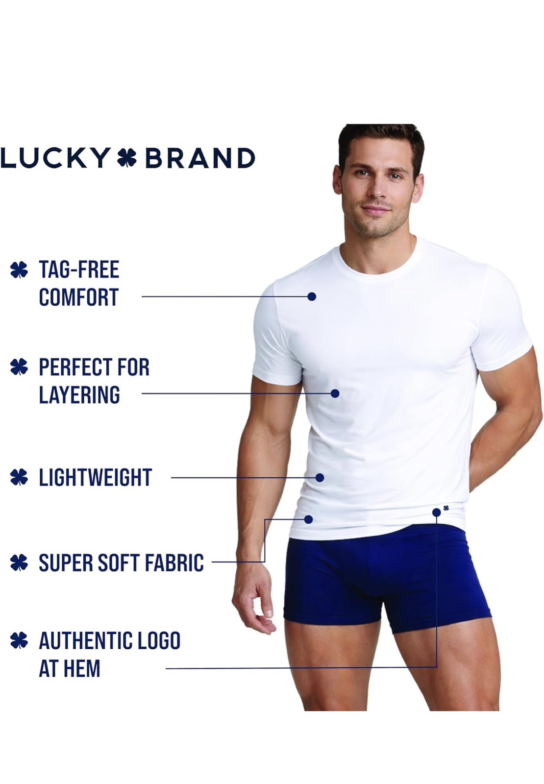 Lucky Brand Crew Neck Tees 4pk