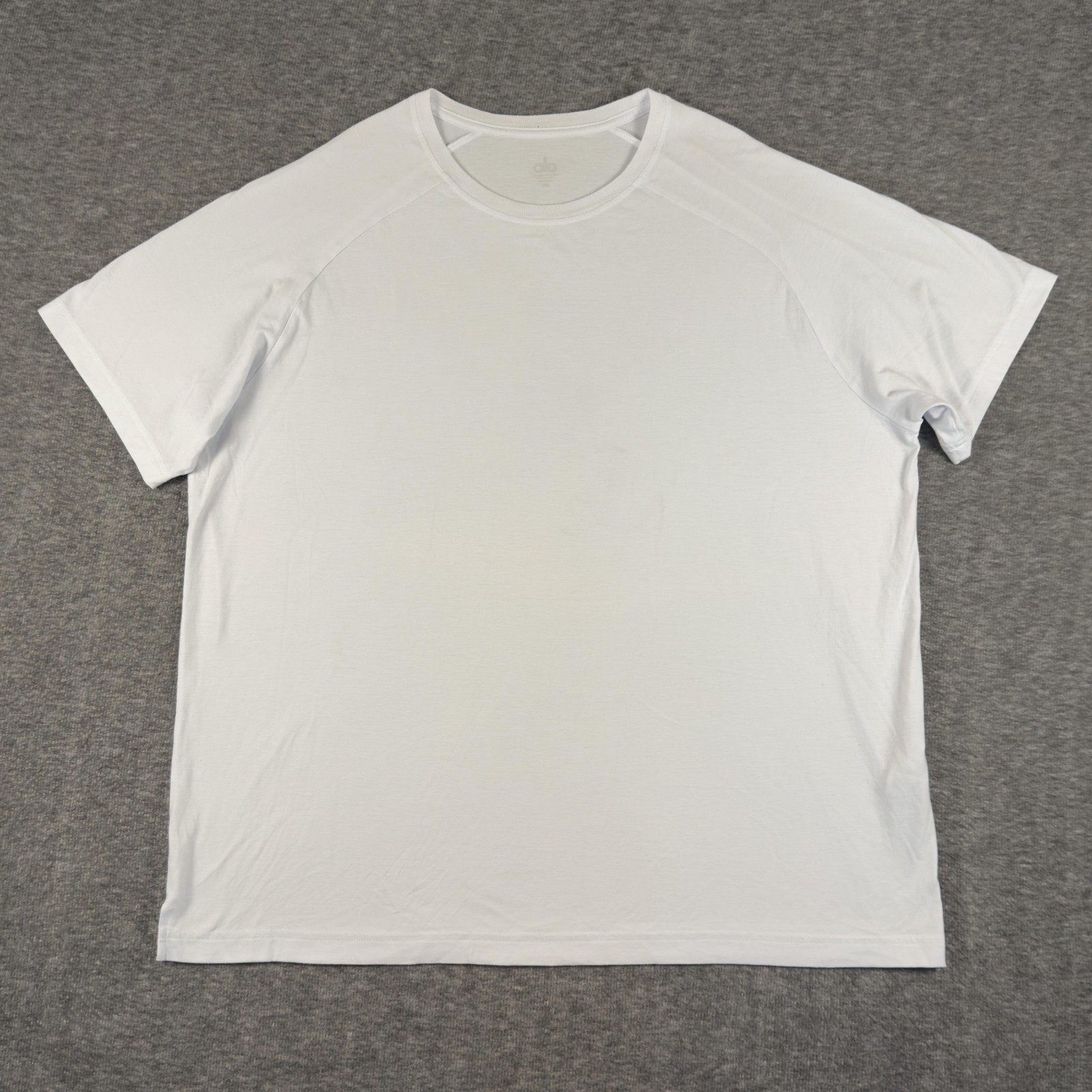 Alo Shirt Mens 2XL White Tagless Tri Blend Jersey Crewneck Tee T-Shirt Soft