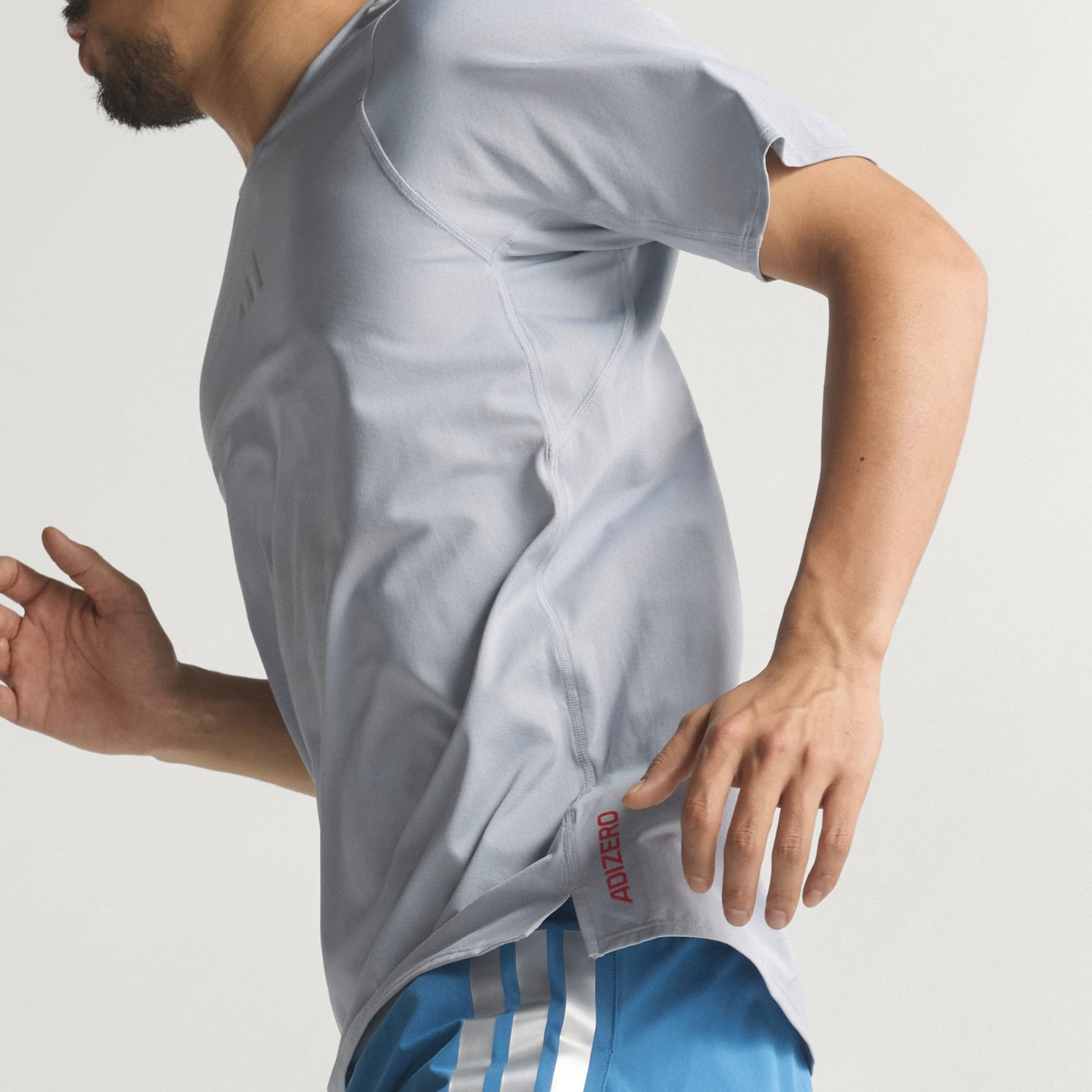 adidas Adizero Ekiden Running T-shirt Halo Silver KB1544 Japan size