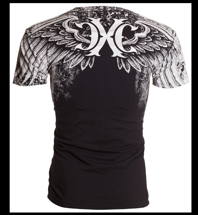 XTREME COUTURE by AFFLICTION Black White NINER Short Sleeve Slim Fit T-shirt NWT