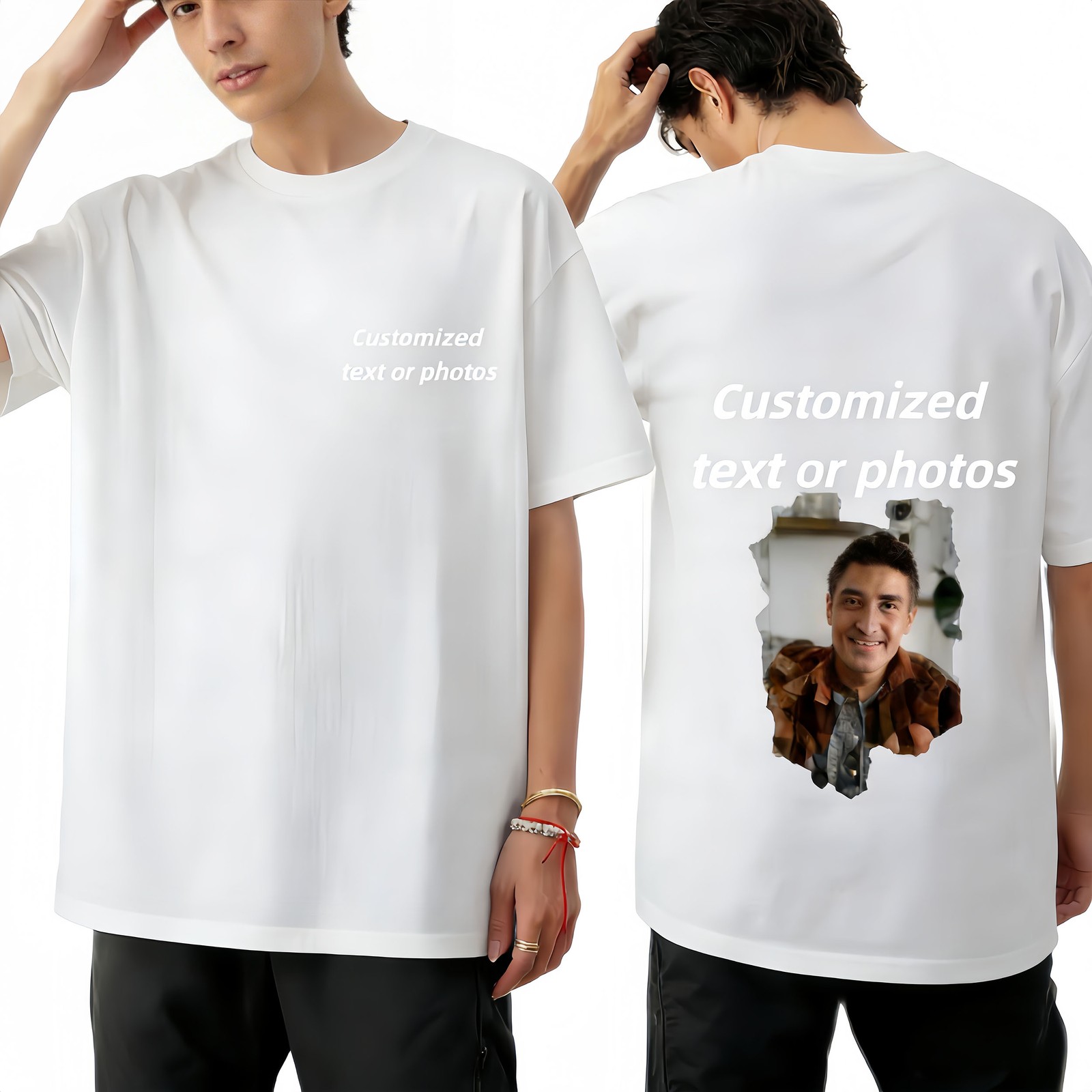 Personalized Custom T-Shirt Print Your Own Photo Logo Customized Cotton Tee