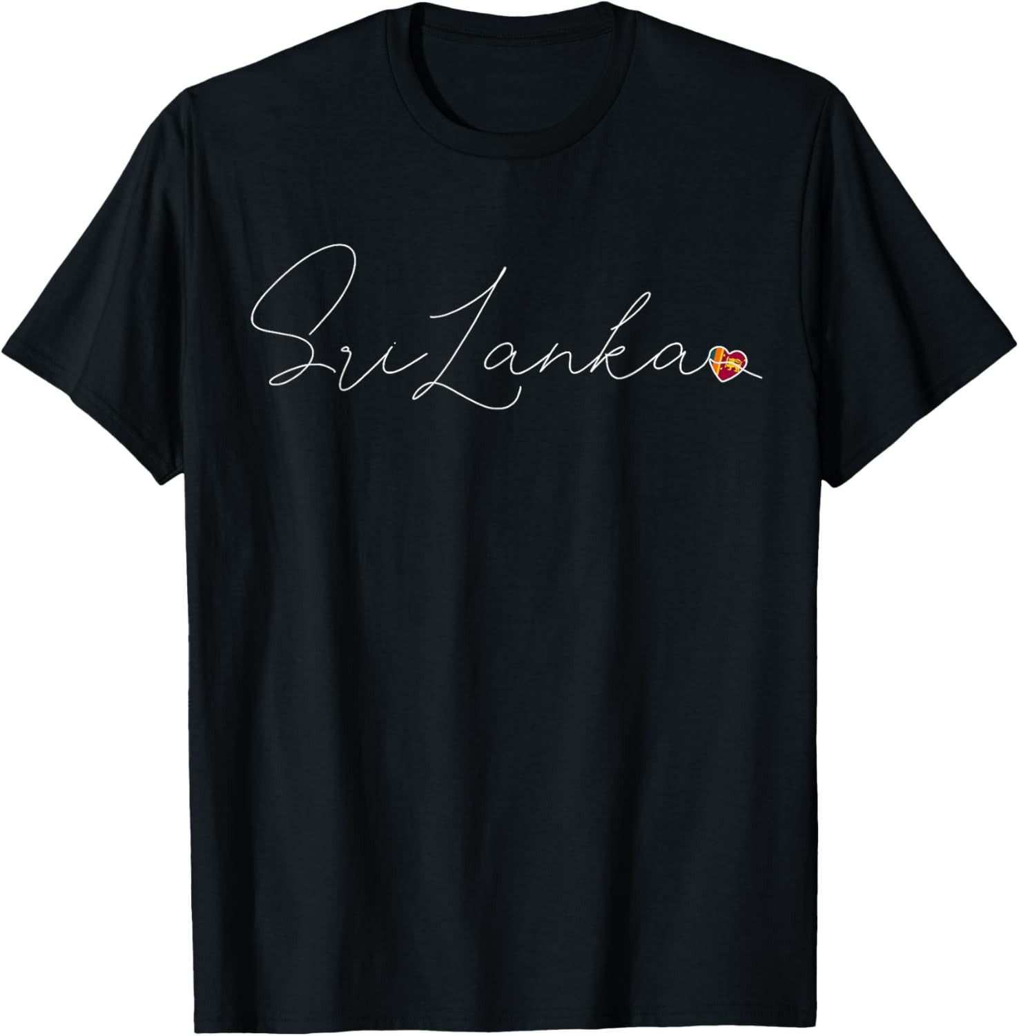 Sri Lanka Simple Love Sri Lankan Flag Heart on Sri Lanka T-Shirt