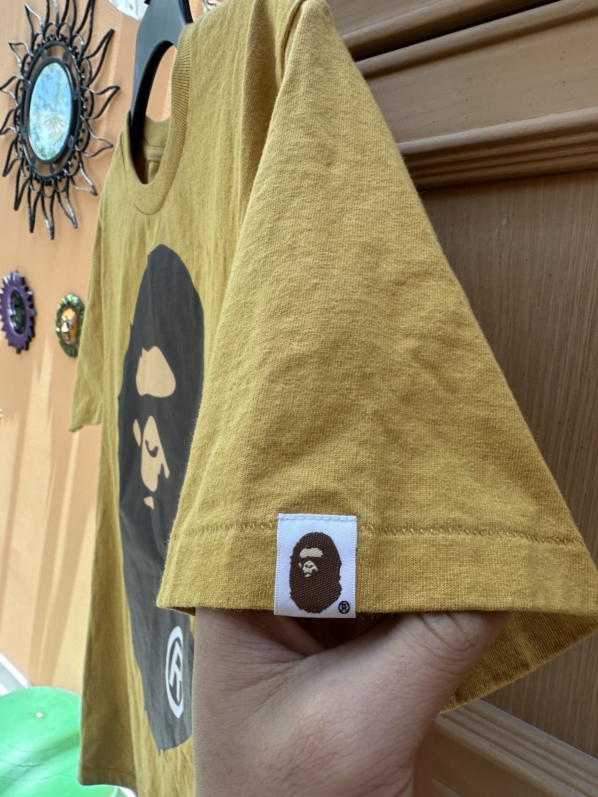 A Bathing Ape BAPE Big Ape Head Logo Graphic Tee Brown Cotton Crew Neck Small