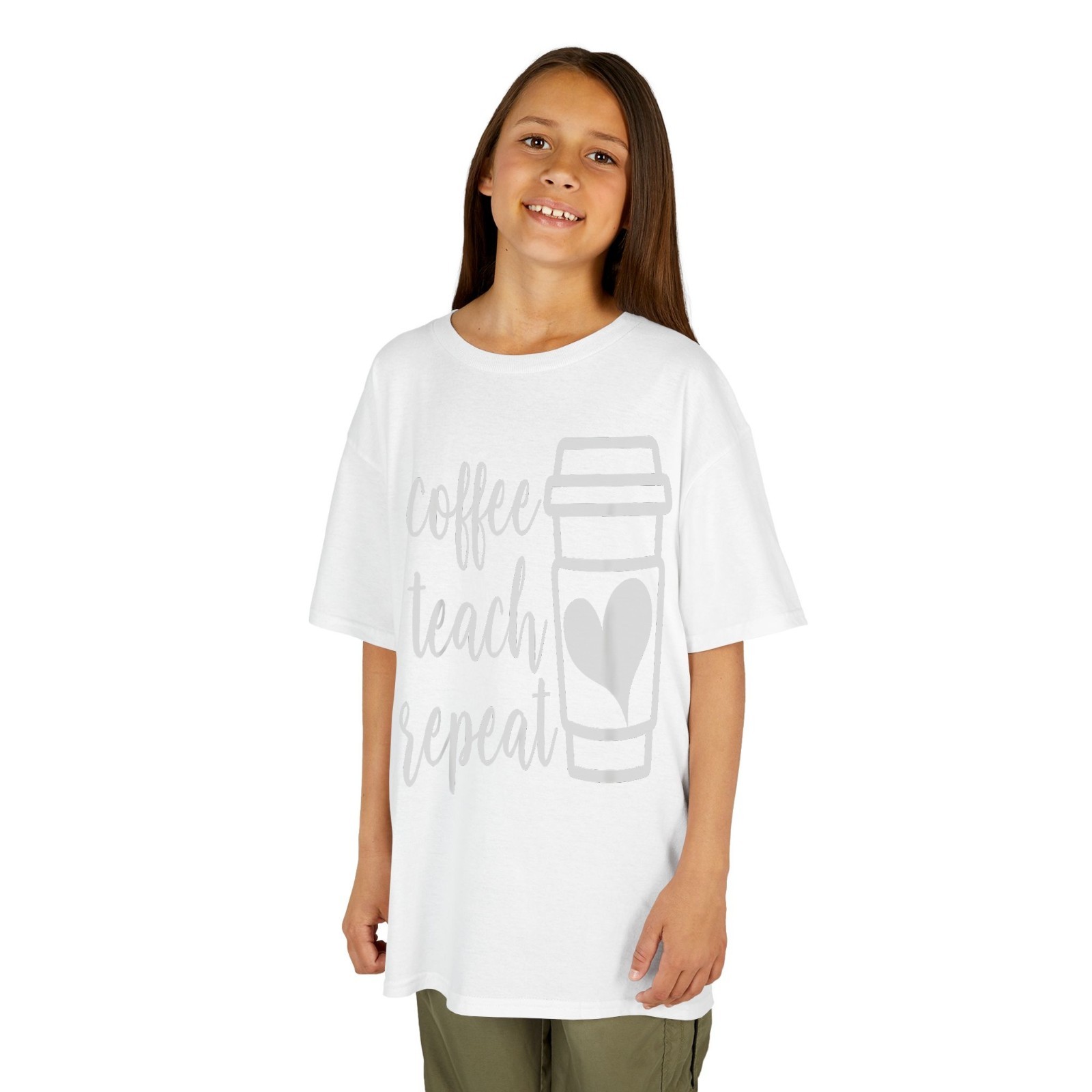 Coffee Teach Repeat Womens Unisex Plus Size Teacher T-Shirt