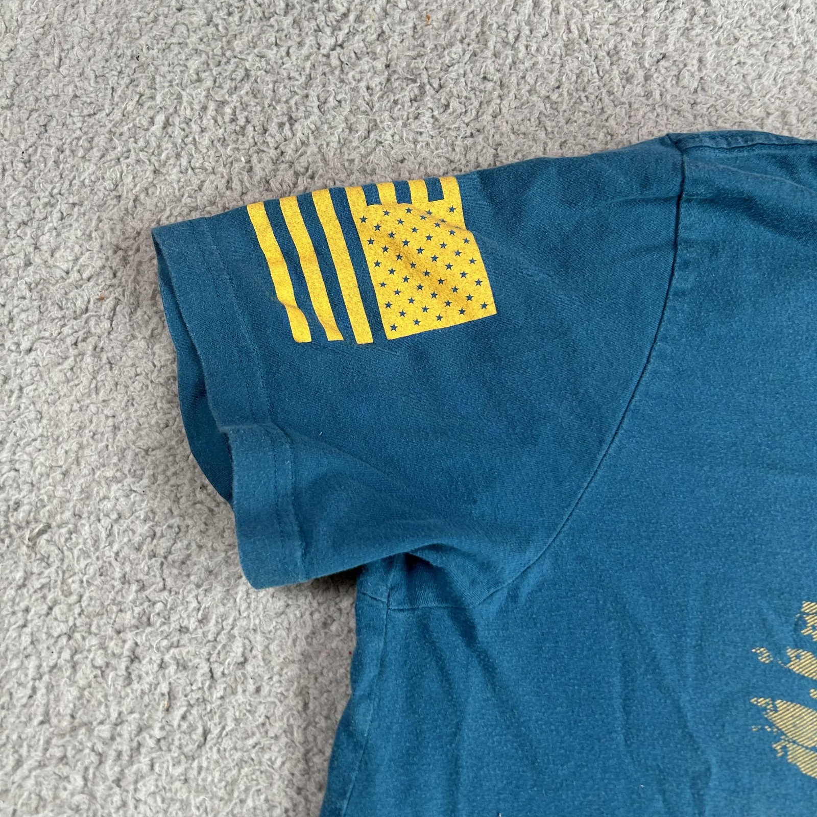 Grunt Style Shirt Mens Large Teal Fly Atomic Airlines Graphic Short Sleeve Tee