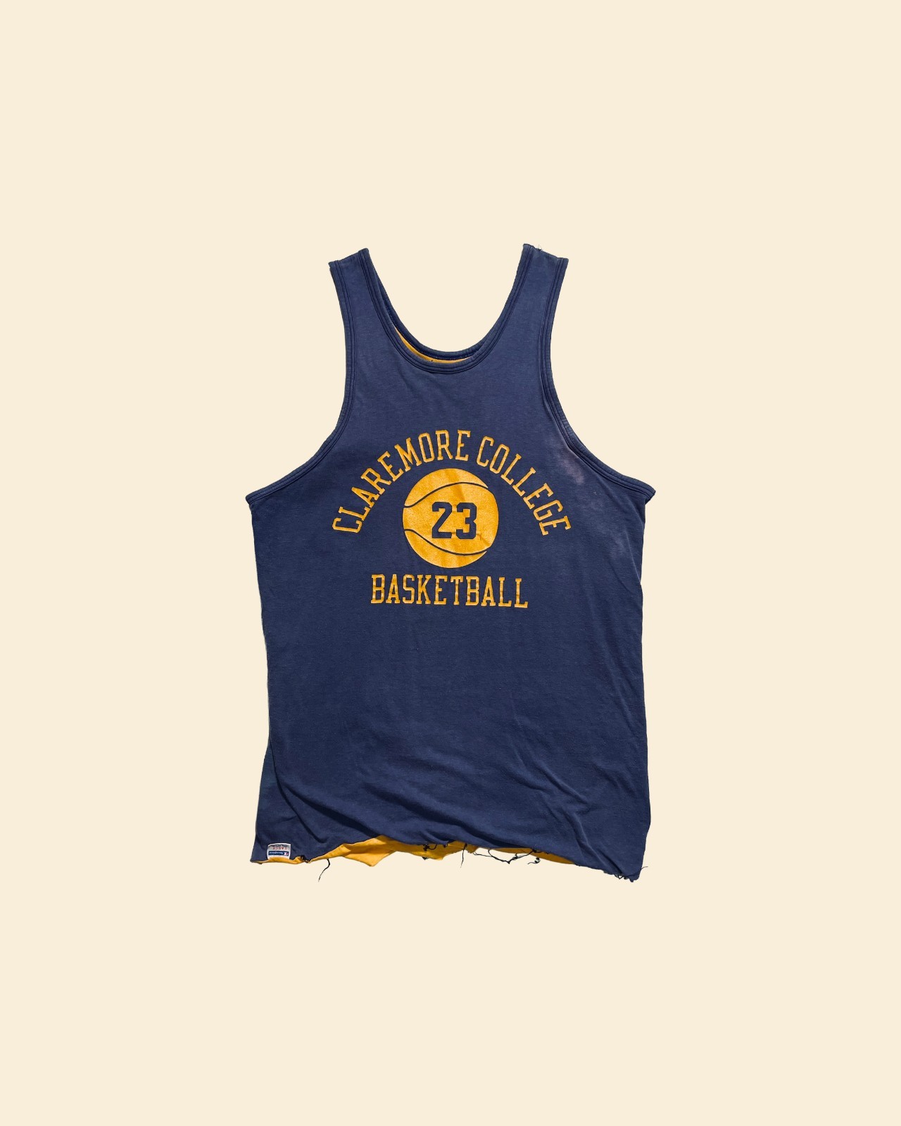 True Vintage 1960s–70s Champion Double Face Tank Jersey Blue Size L