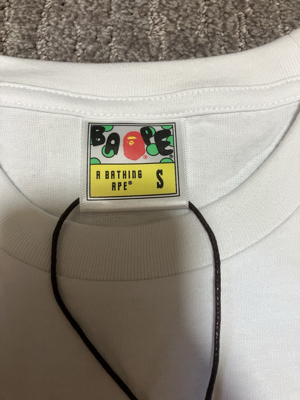 A Bathing Ape BAPE White Ape Head Graphic Logo Crew Neck T-Shirt Men’s S