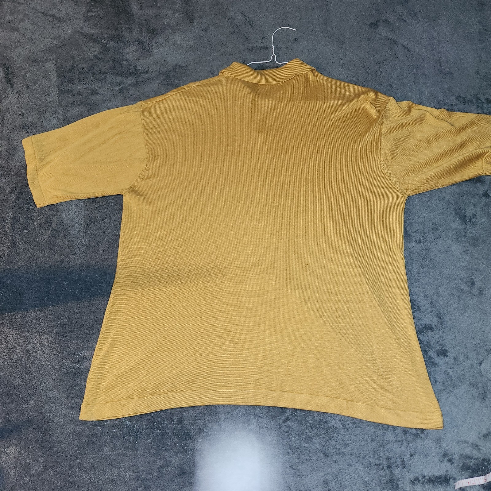 Intro Men’s Short Sleeve Button Front Shirt Mustard Yellow Textured Geometric