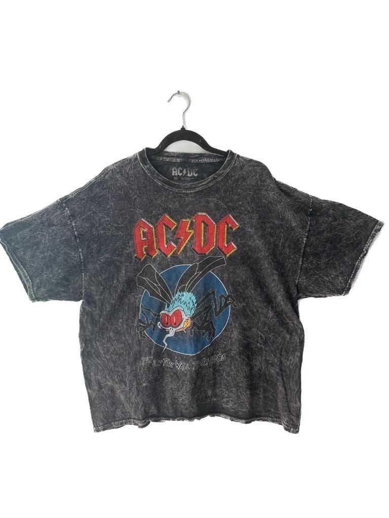 AC/DC Fly on the Wall 1985 Tour T-Shirt Acid Wash Graphics