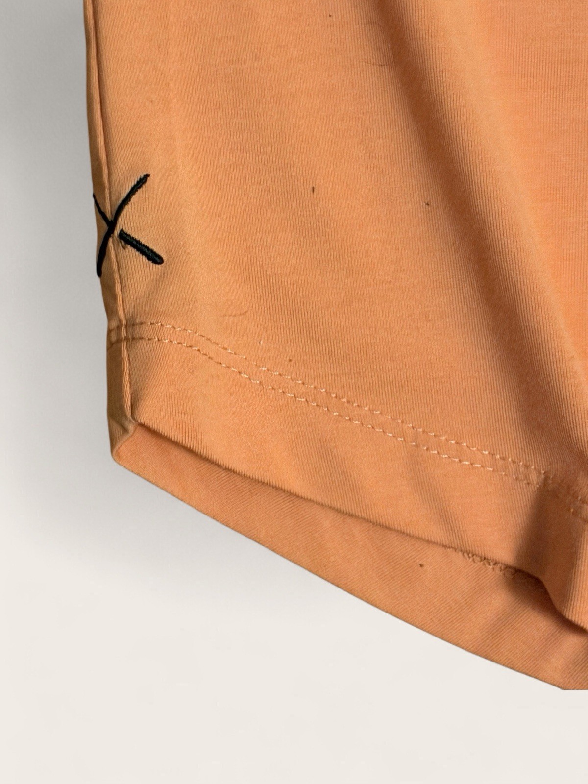 Cuts Clothing Mens XL Burnt Orange AO Curve-Hem Short Sleeve Stretch Tee PYCA
