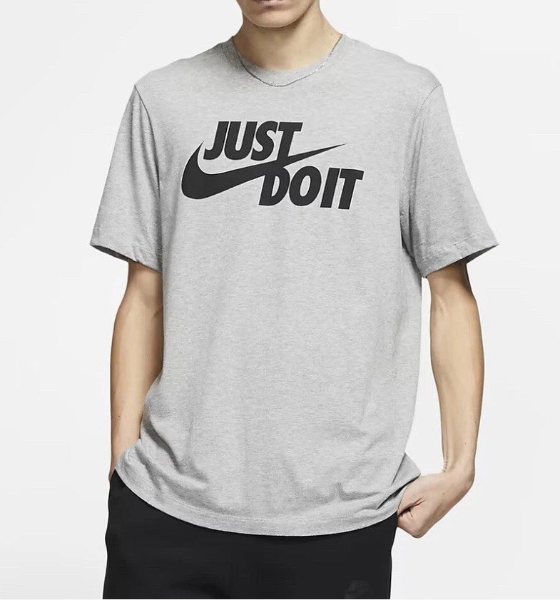 Nike Sportwear Just Do It Graphic T-Shirt Dark Grey Heather Size S AR5006-063