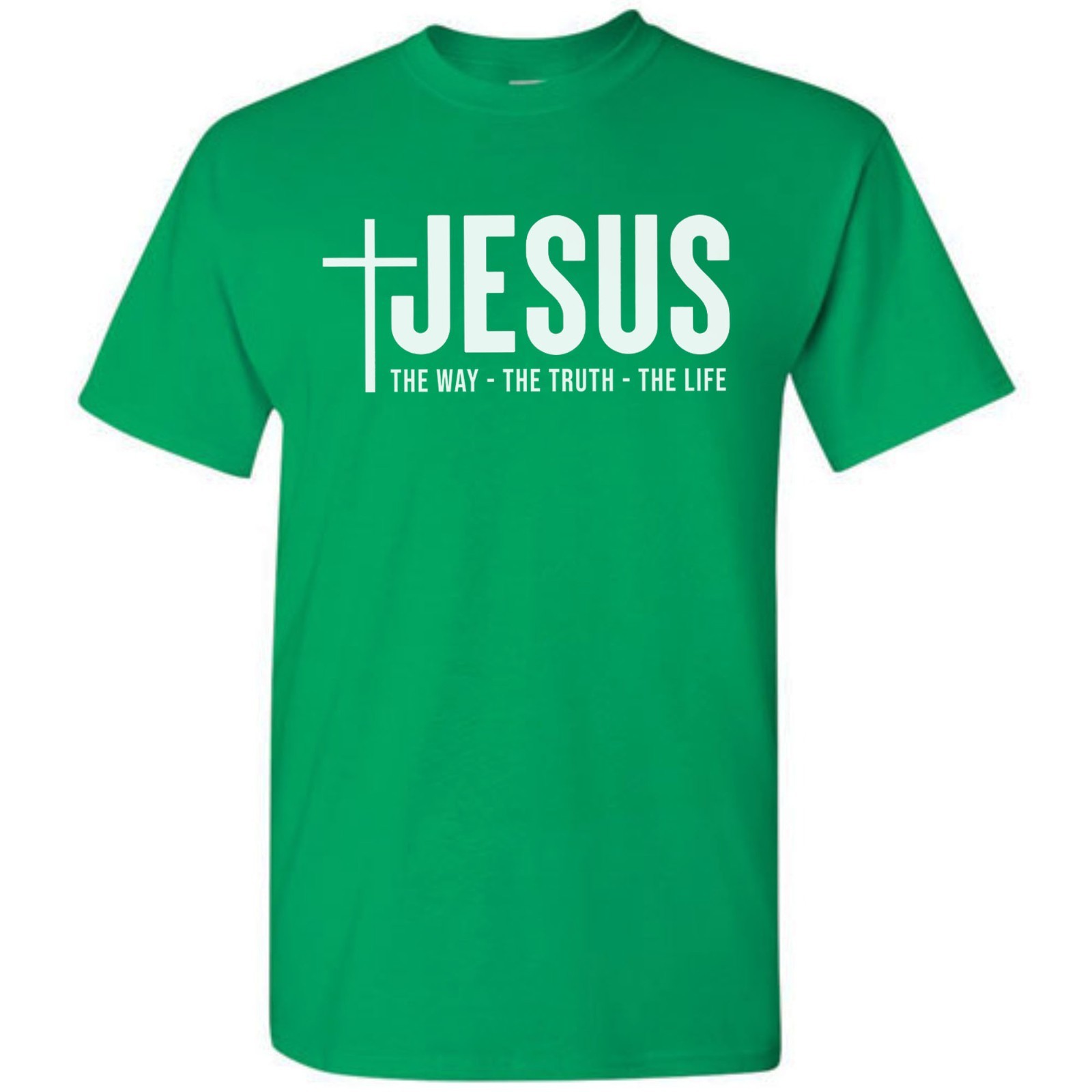 Jesus Christ Cross The Way Truth Life T-Shirt Faith in God Christian Bible Tee