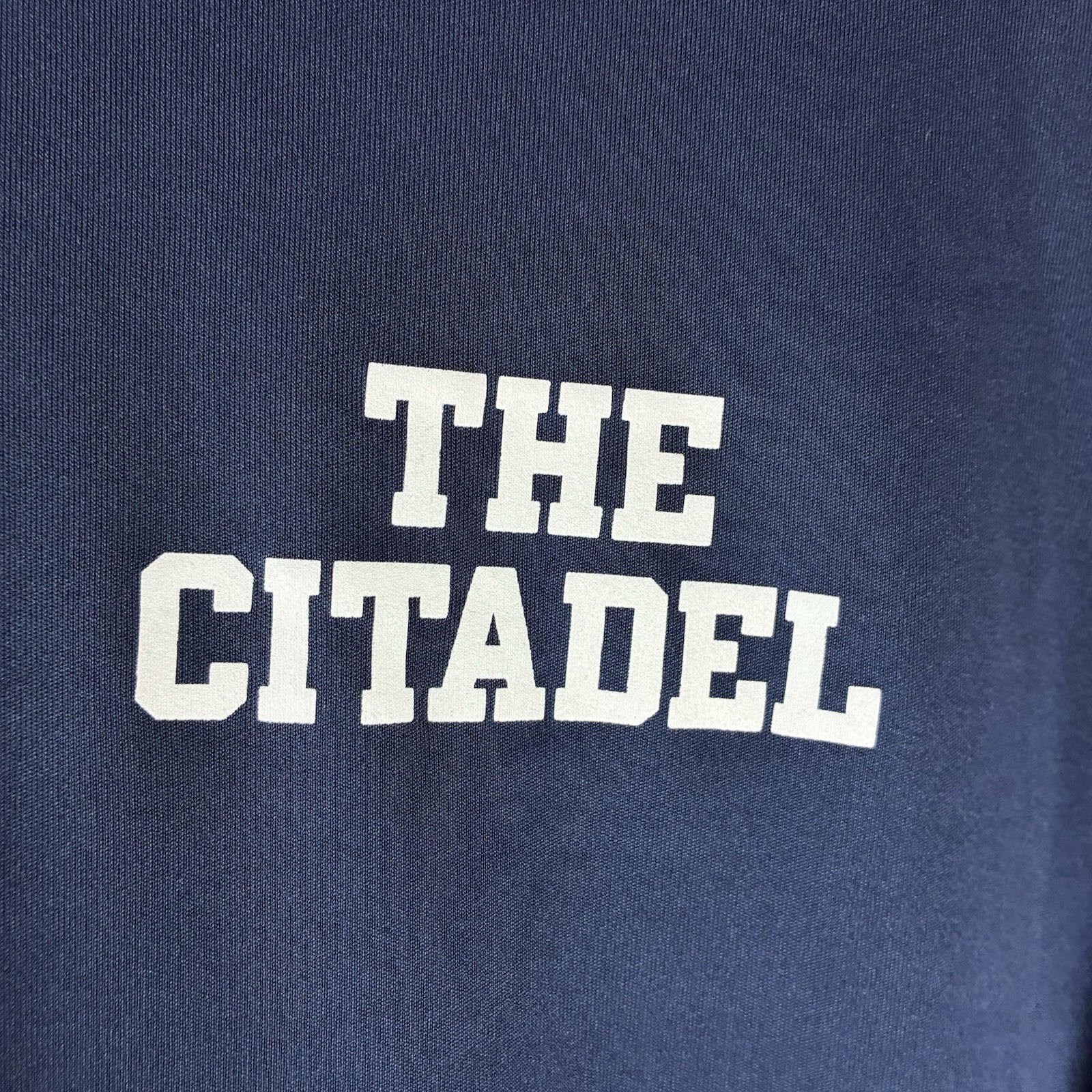 The Citadel Navy Blue Tee A4 Brand Lightweight Stretch Polyester Size Large