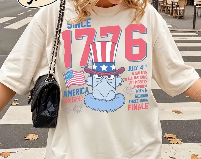 The Muppets Sam Eagle July 4th Fireworks Celebration T-shirt, 250th shirt