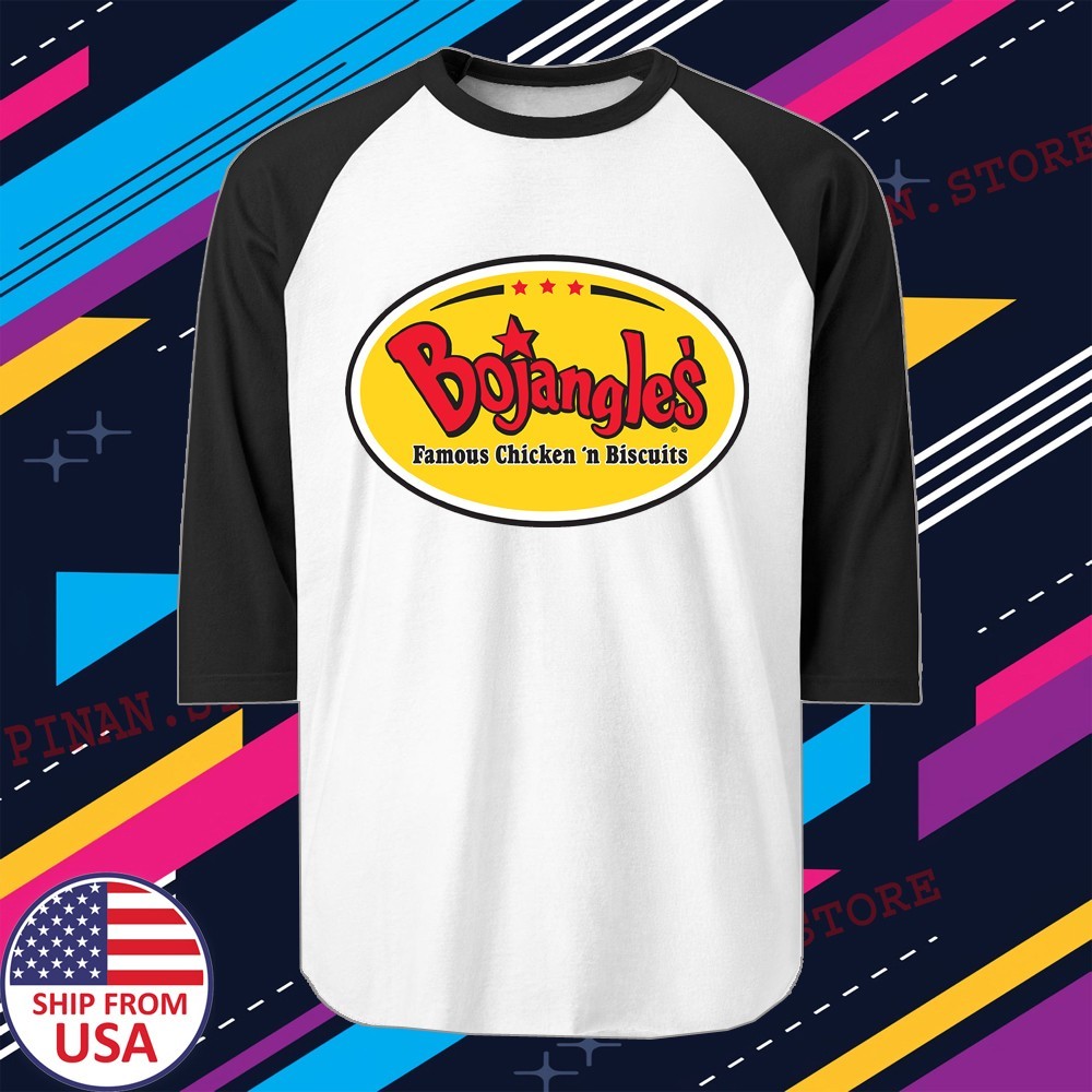 Bojangles Fast Food Restaurant Men’s Raglan Black Size S to 2XL