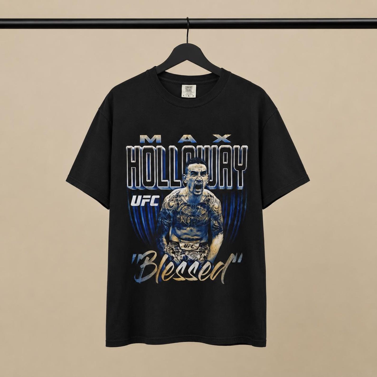Max Holloway Blessed T-shirt , Made in USA, UFC Fan T-shirt