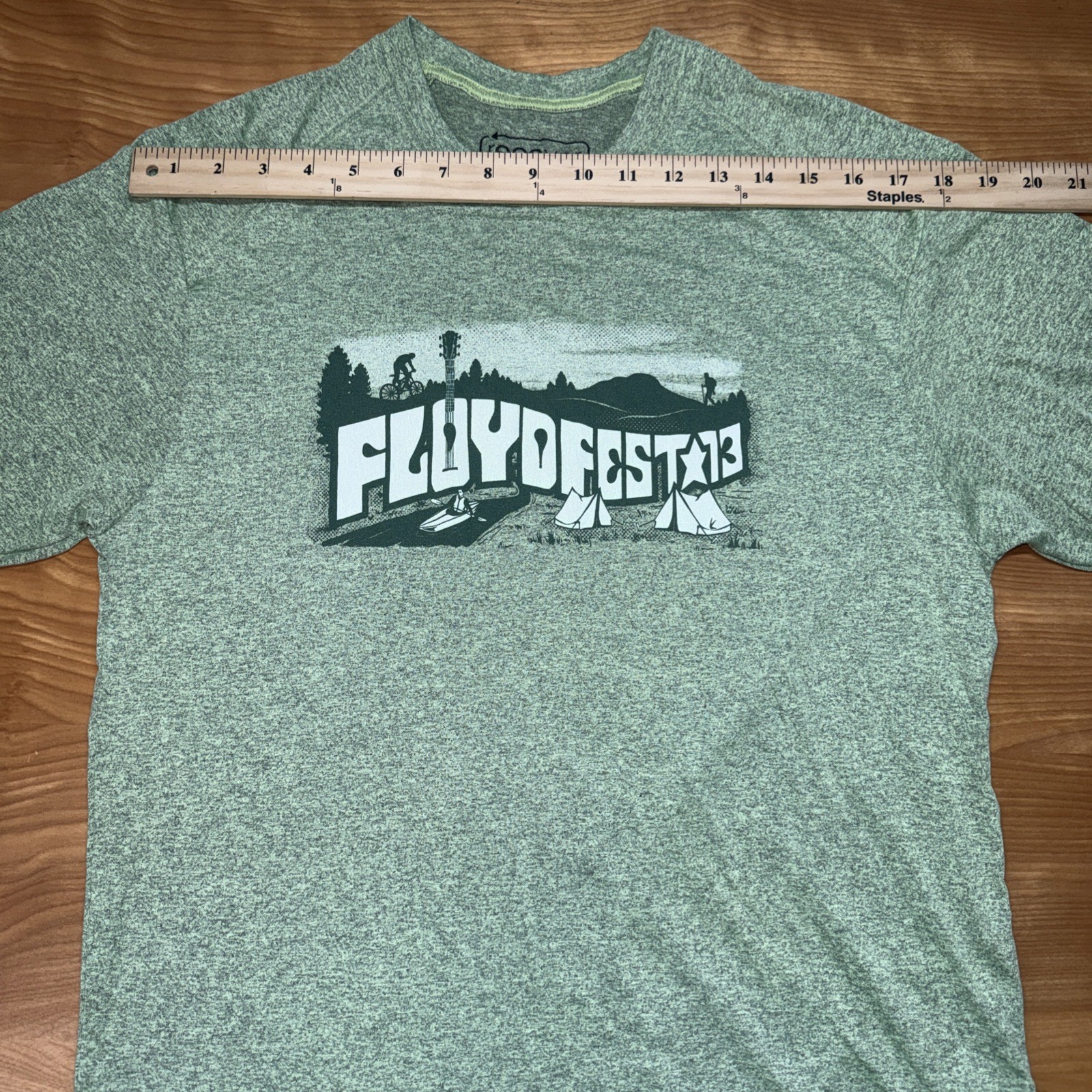 Floydfest 13 Music Festival T-Shirt Music Fest Size Large Green 100% Recycled