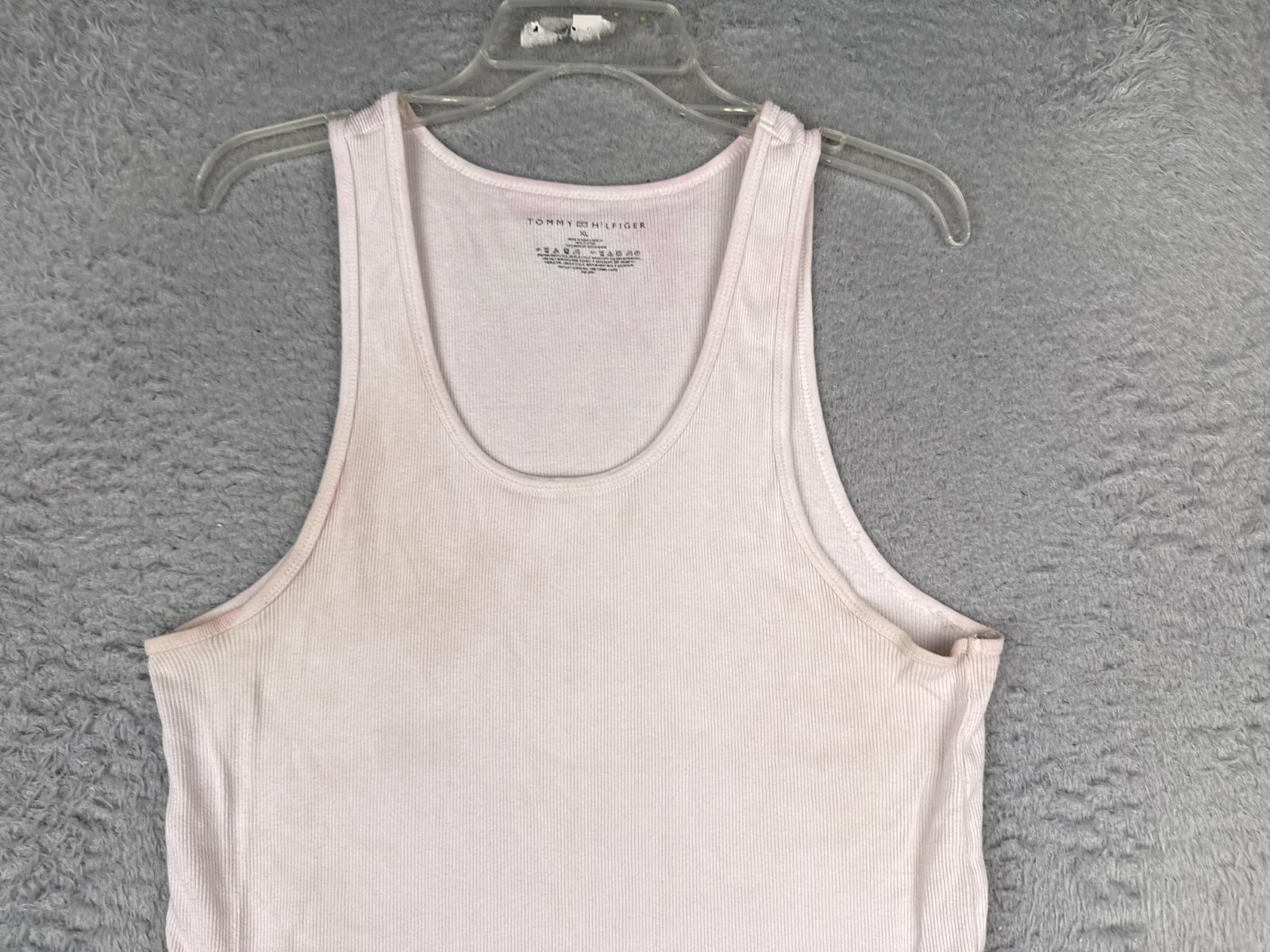 Tommy Hilfiger Shirt Adult Extra Large White Tank Sleeveless Scoop Neck