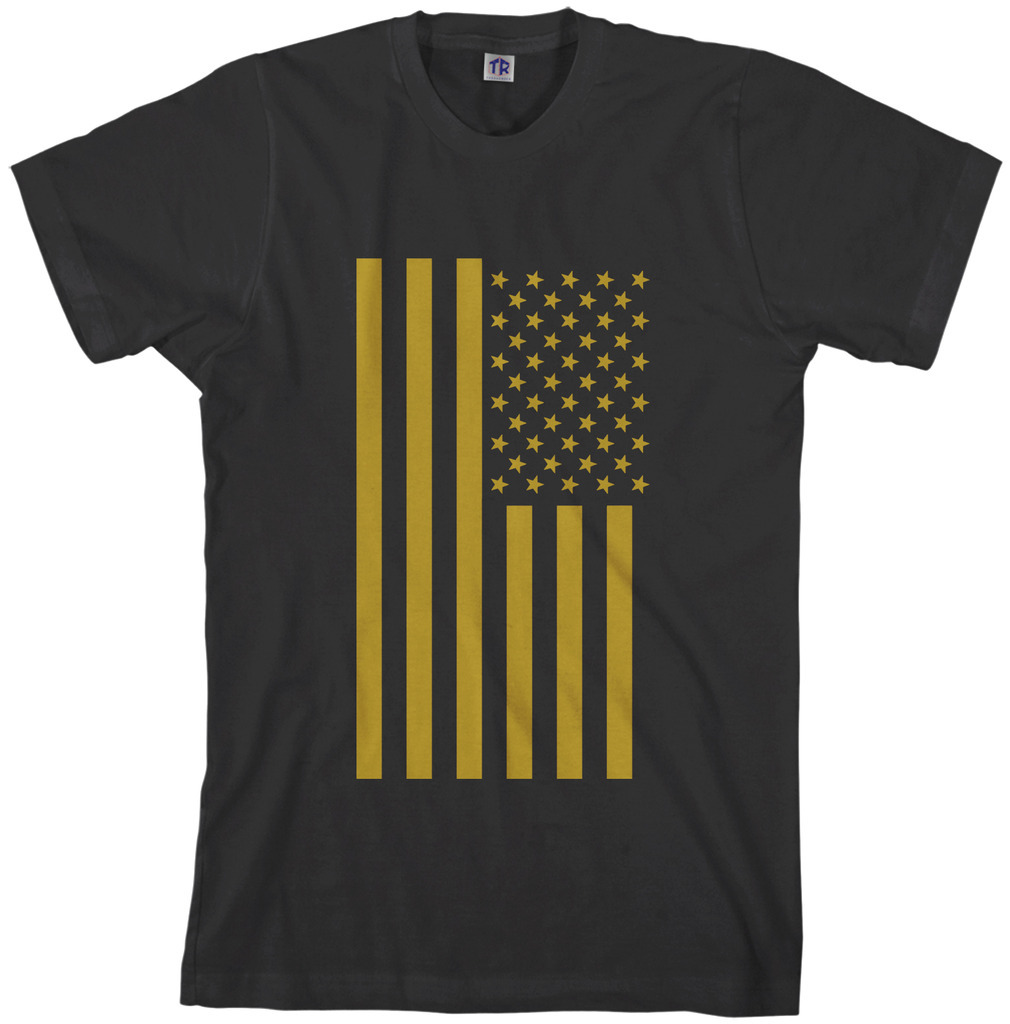 Threadrock Men’s Gold American Flag T-shirt united states