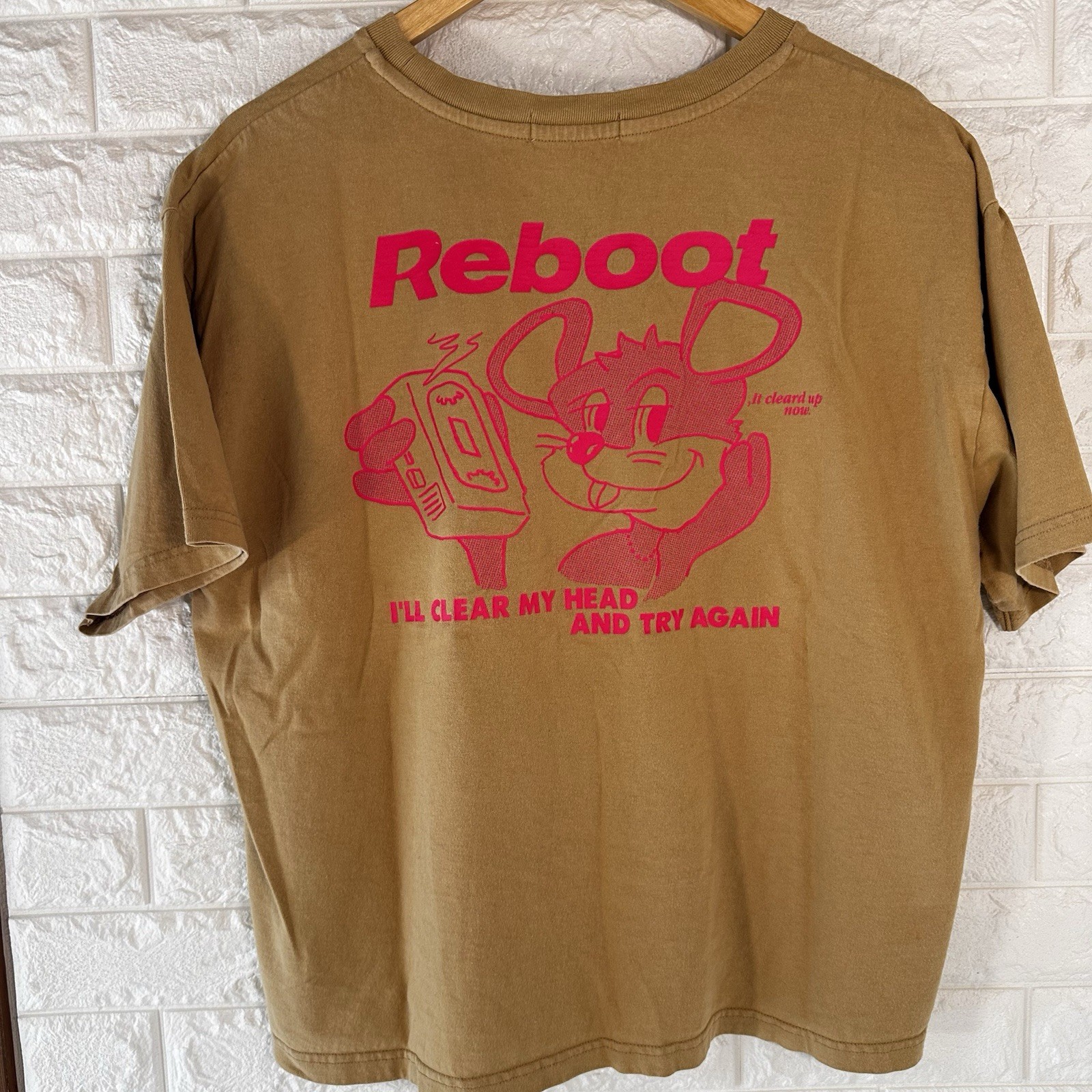 Rodeo Crowns Reboot My Head Graphic T Shirt Japanese Streetwear Harajuku Style