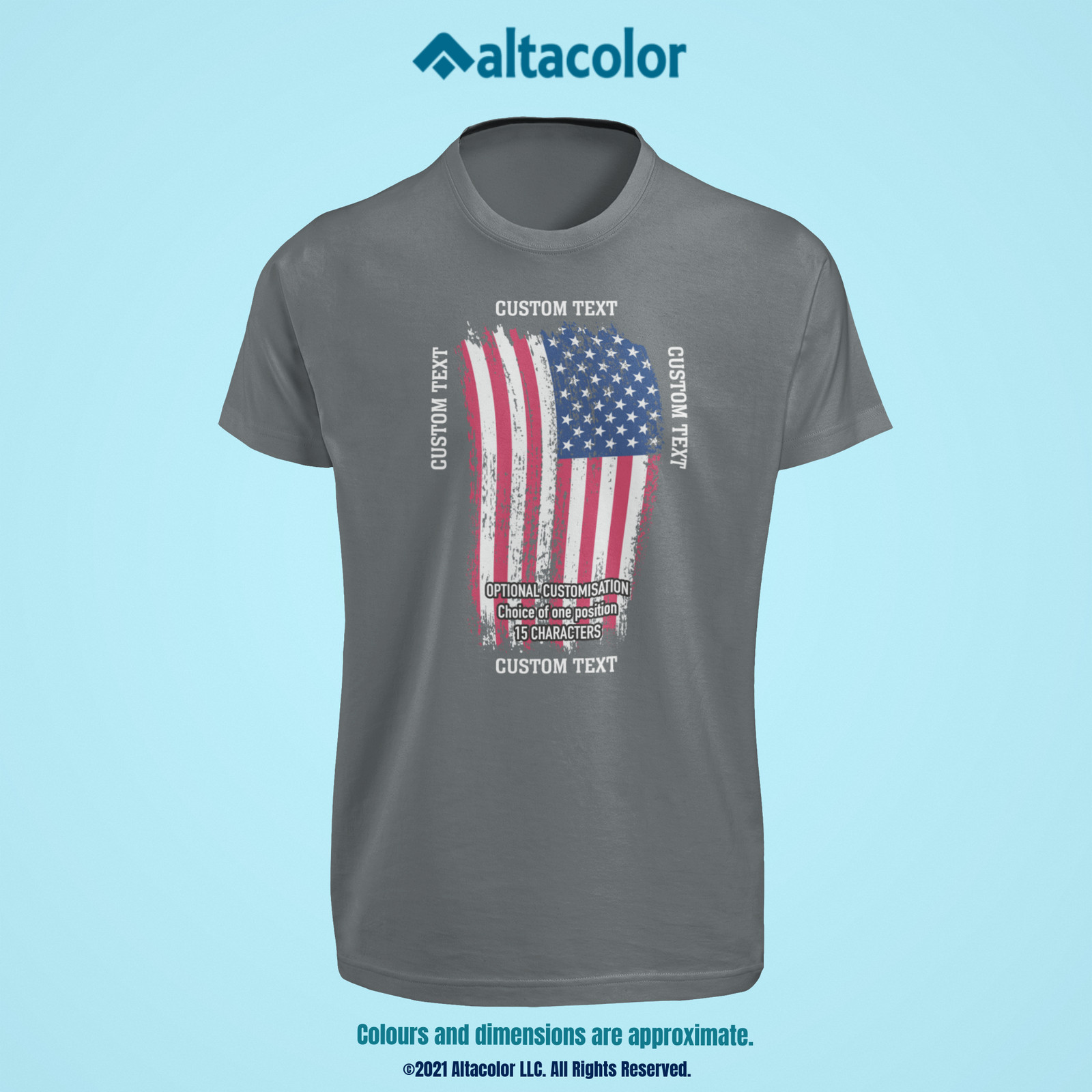 Patriotic U.S. Flag T-Shirt – Full Colour, High-Quality Tee Shirt Customised!
