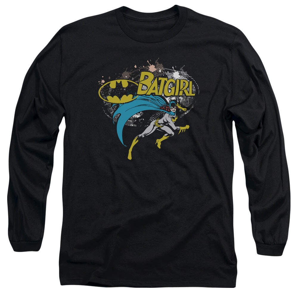 Batman Batgirl Halftone Licensed Adult Unisex Long Sleeve T-Shirt SM-3X