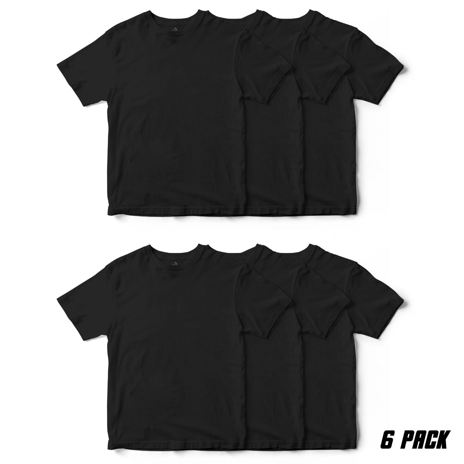 Sada T-Shirts 6-Pack Plain Crew Neck T-Shirts for Men Sizes S-6XL