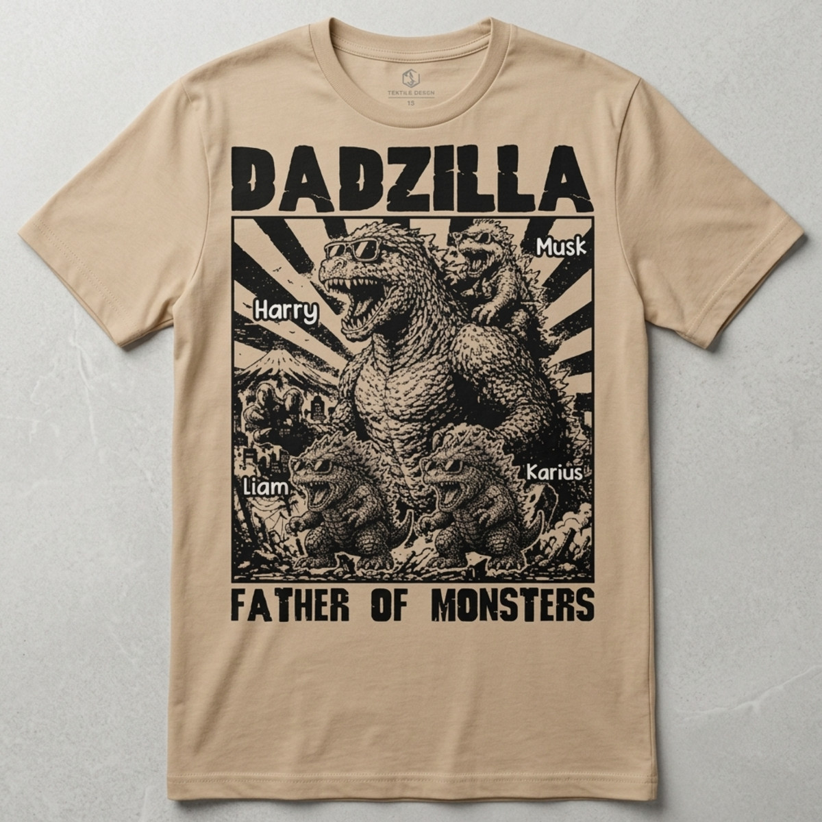 Personalize Dadzilla Father of Monsters Shirt, Father’s Day Custom Name Shirt