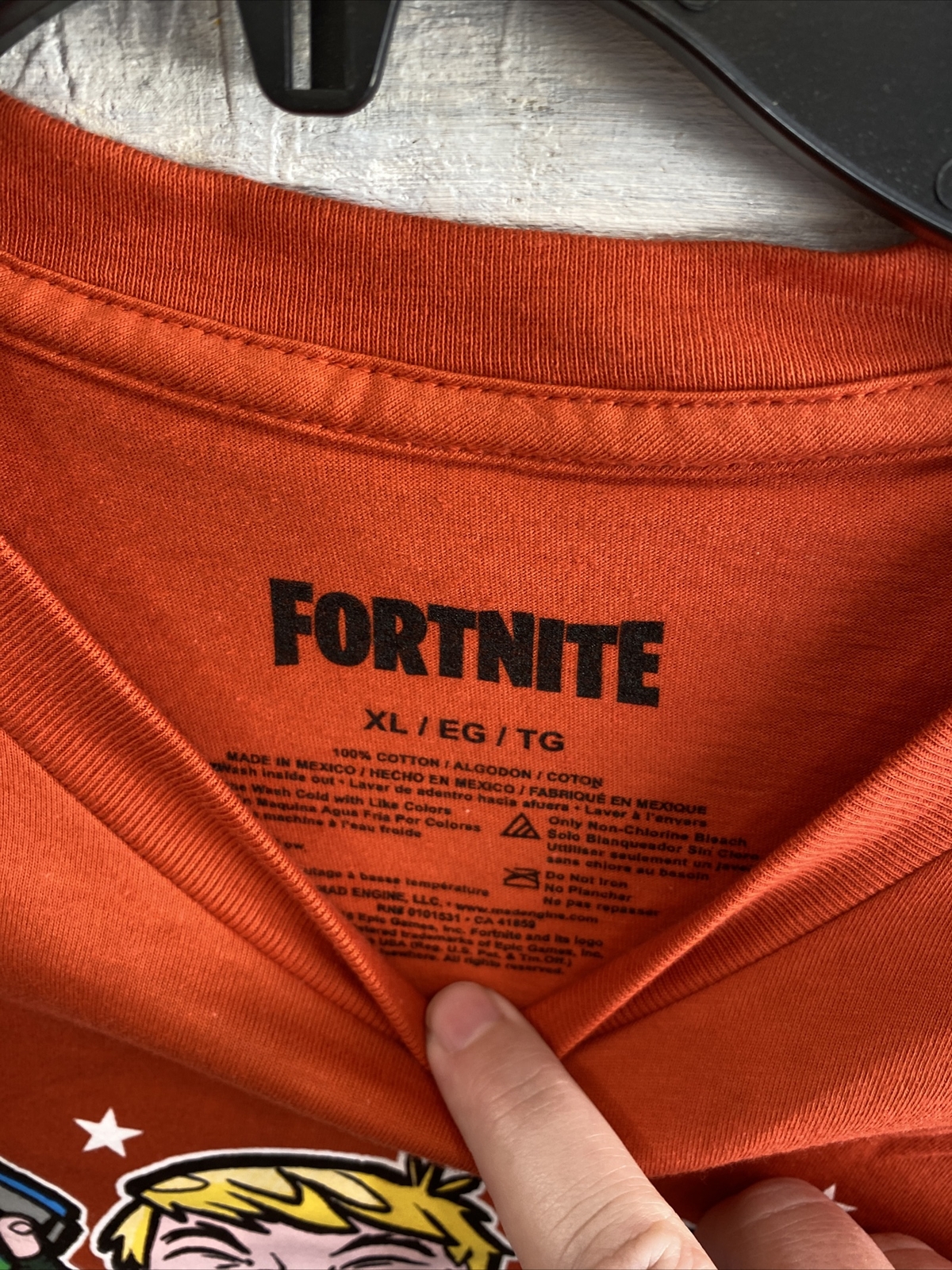 NEW! FORTNITE ‘Jonsey Default & Loot Llama’ 100% Cotton T-shirt, L XL – Orange