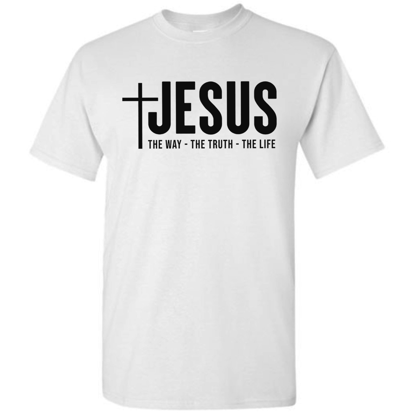 Jesus Christ Cross The Way Truth Life T-Shirt Faith in God Christian Bible Tee