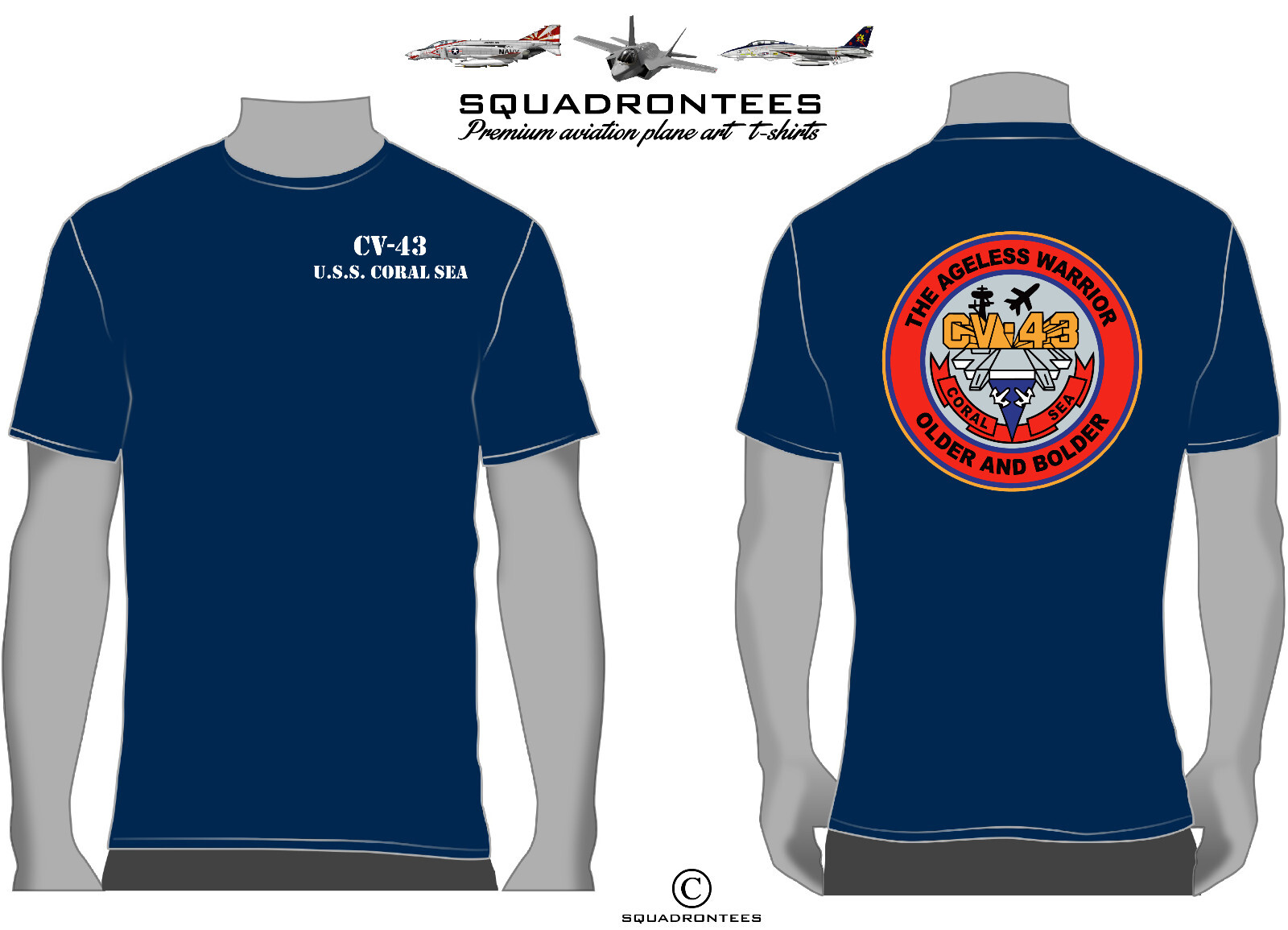 CV-43 Oldest and the Boldest – Squadron T-Shirt, USN Licensed T-Shirt