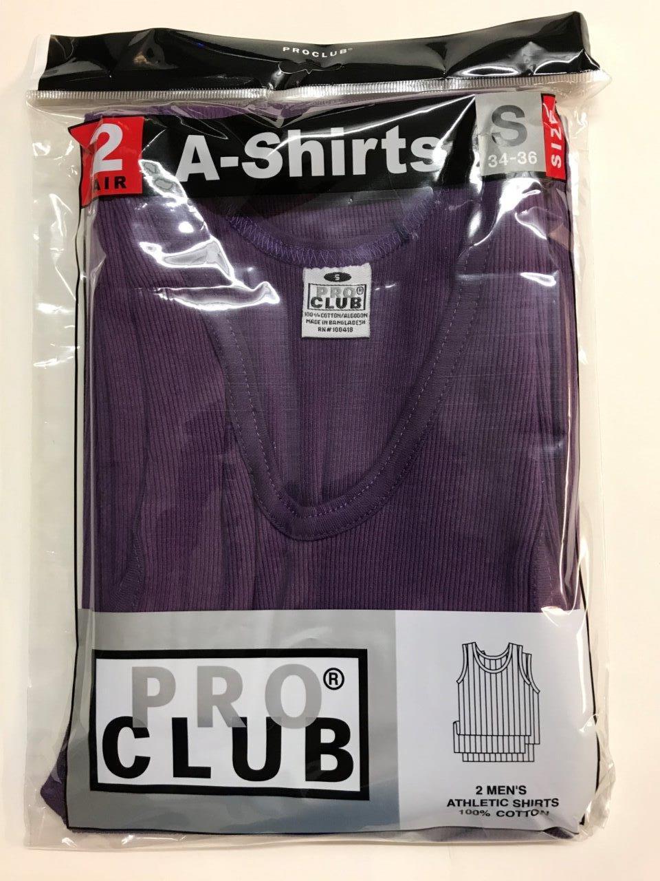 2 New PROCLUB MEN’S A-shirts Purple Tank Top Undershirts Pro Club SMALL-7XL 2PC