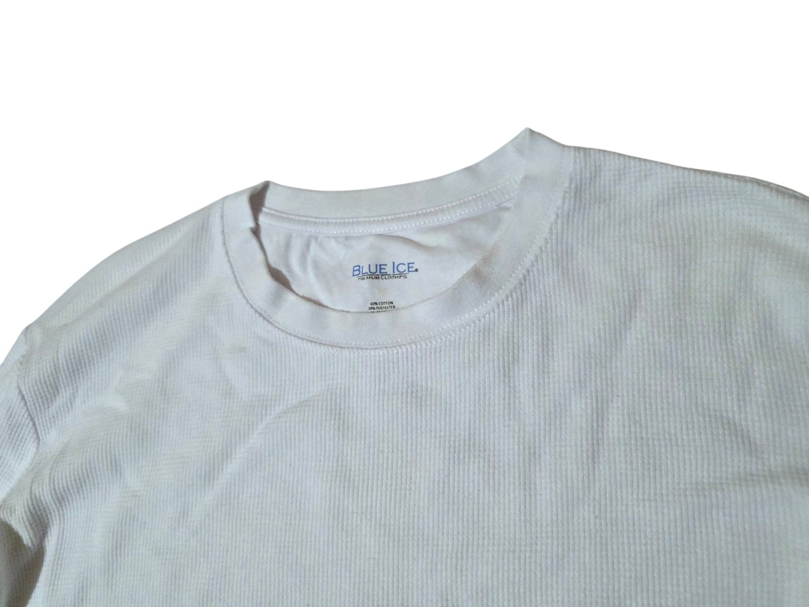 Blue Ice Men’s Long Sleeve White Shirt Cotton Polyester Spandex Blend Size M