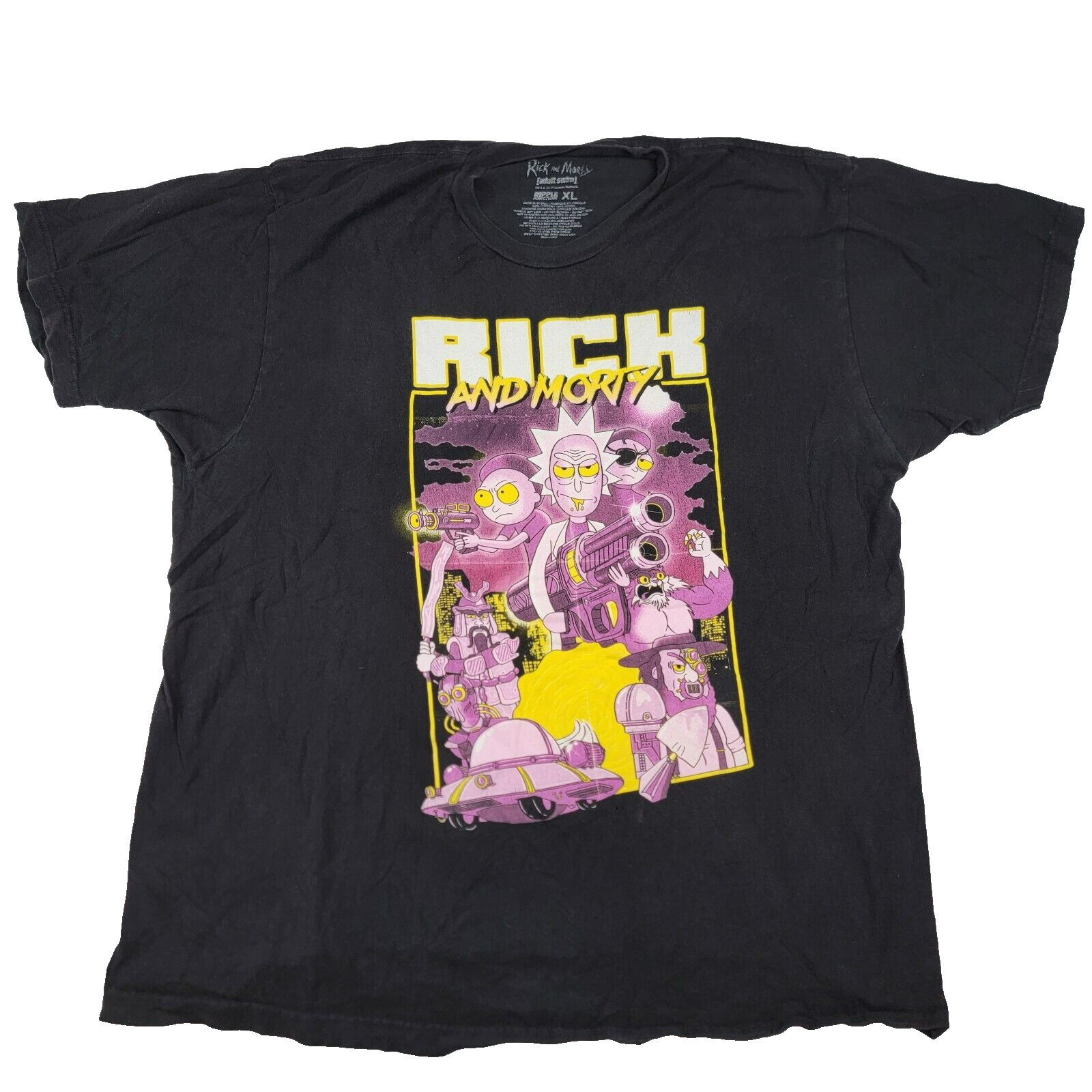 Rick and Morty Ripple Junction Adult Swim Mens XL Black T Shirt 2017 Adult Swim