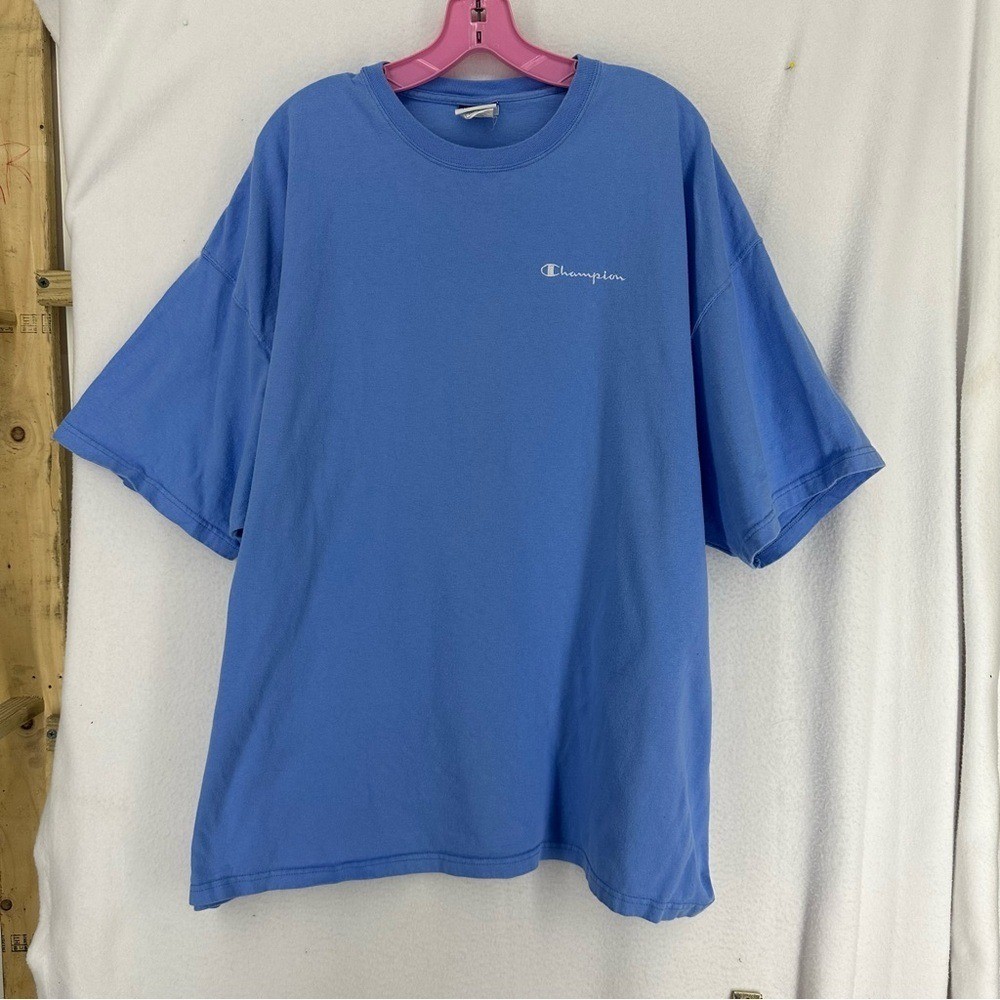 Champion Embroidered Logo Short Sleeve T Shirt Mens XXL Blue